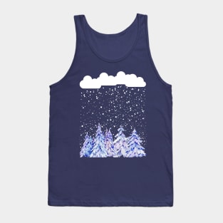 snowfall in forest fresh snowfall forest winter wonderland snowing Tank Top